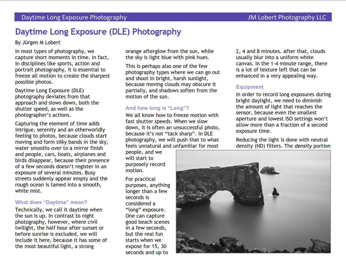Capturing Time - an Introduction to Daytime Long Exposure Photography