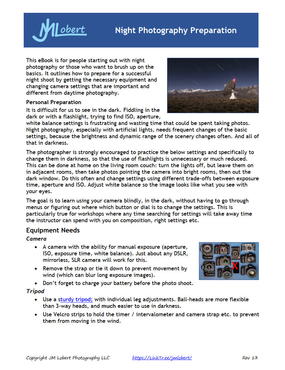 Be Prepared! - Night Photography Preparation eBook